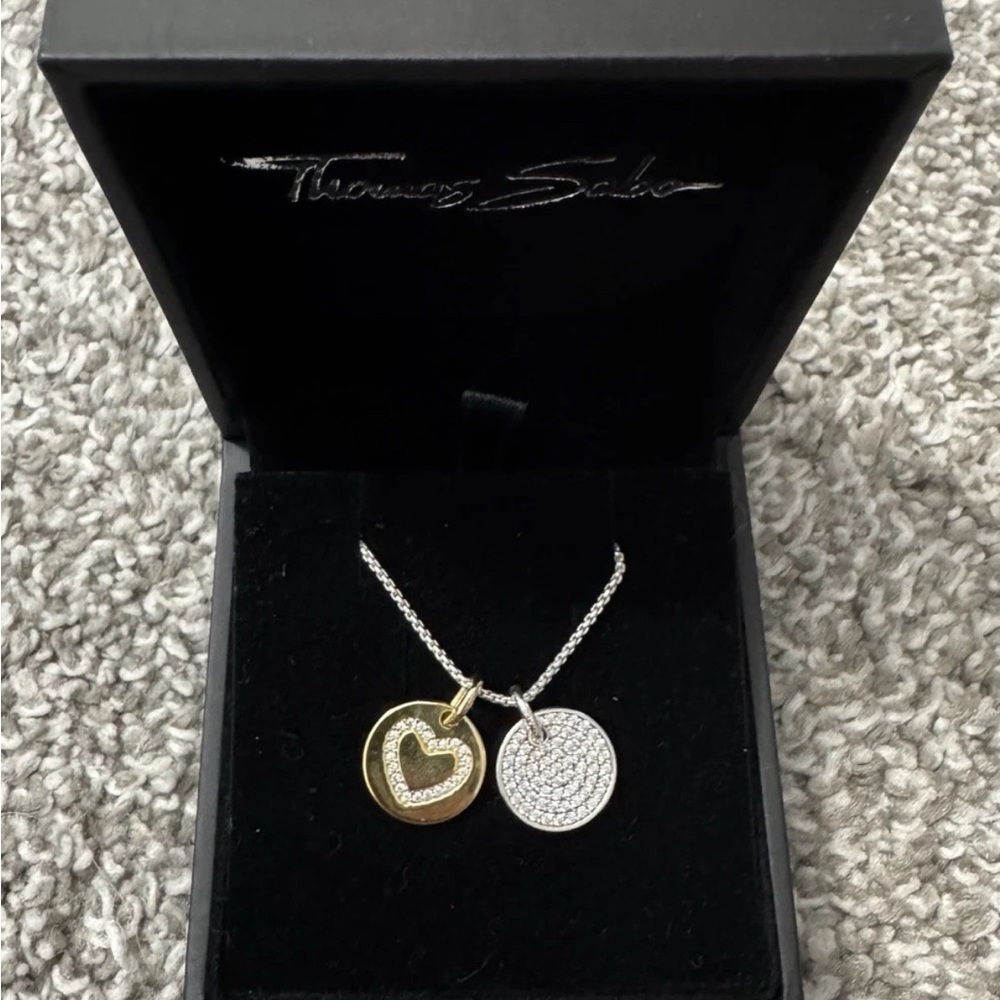 Thomas Sabo Sterling Silver Gold Plated Charms Necklace - Adjustable Chain